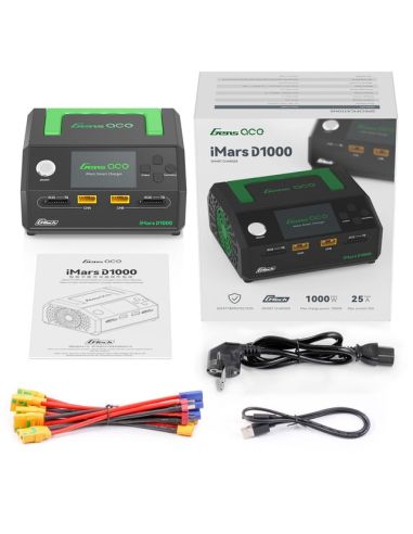 GensAce Chargeur iMars D1000 Smart Dual Channel AC 1000W (EU)