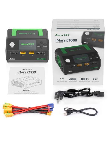 GensAce Chargeur iMars D1000 Smart Dual Channel AC 1000W (EU)