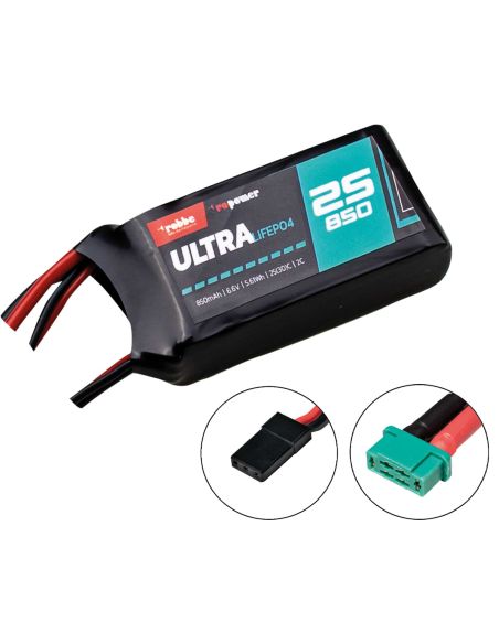 Batterie Robbe Modellsport RO-POWER ULTRA LIFEPO4 850 mAh 6,6 V 25(30)C 2S, prise MPX/JR/XH