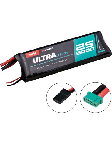 Batterie Robbe Modellsport RO-POWER ULTRA LIFEPO4 3000 mAh 6,6 V 25(30)C 2S, prise MPX/JR/XH