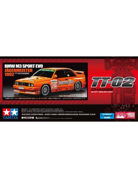 Voiture Rc BMW M3 Sport EVO 1992 TT-02 1/10 | Ventedemodelisme.fr