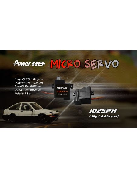 Servo Power HD 1025PH (1.5kg/0.07s) pour Micro RC