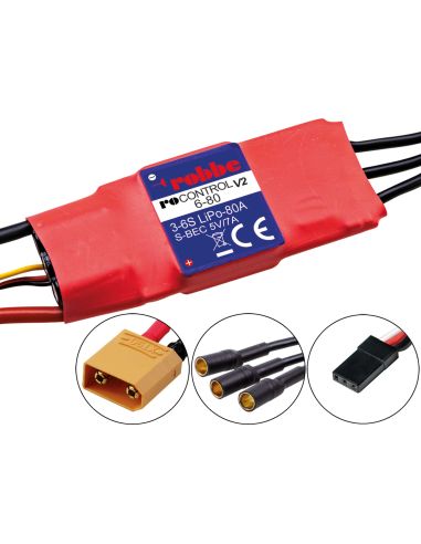 Robbe Modellsport RO-CONTROL 6-80 V2 3-6S -80(100A) 5V/7A SWITCH BEC Regler
