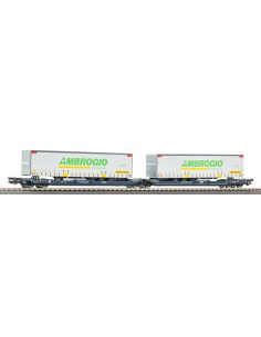 Set 2 Wagon t3000e + 2 containers HO