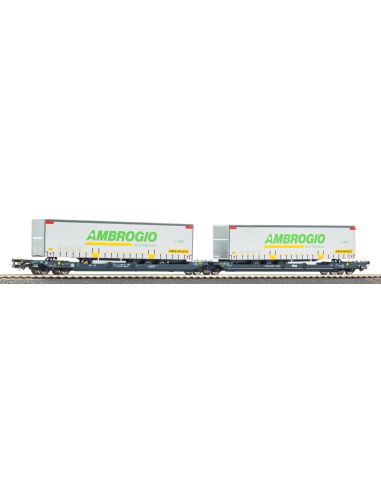 Set 2 Wagon t3000e + 2 containers HO