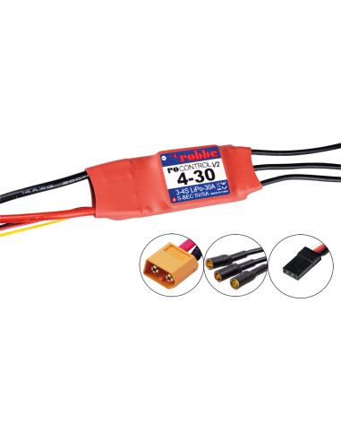 Variateur Robbe Modellsport RO-CONTROL 4-30 V2 3-4S -30(50)A 5V/5A Régulateur Switch BEC