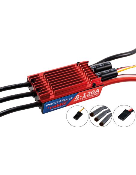 Variateur Robbe Modellsport Ro-Control 8-120 V2 3-8S -120(150)A 5-8,4V/10(30)A Switch BEC Régulateur
