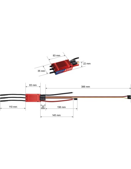 Variateur Robbe Modellsport Ro-Control 8-120 V2 3-8S -120(150)A 5-8,4V/10(30)A Switch BEC Régulateur