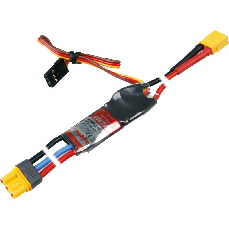 Variateur Robbe Modellsport Ro-Control 22U LITE avec MR30/XT30 Système de connexion ("Wingo 2") 6V/3A UBEC 2-4S