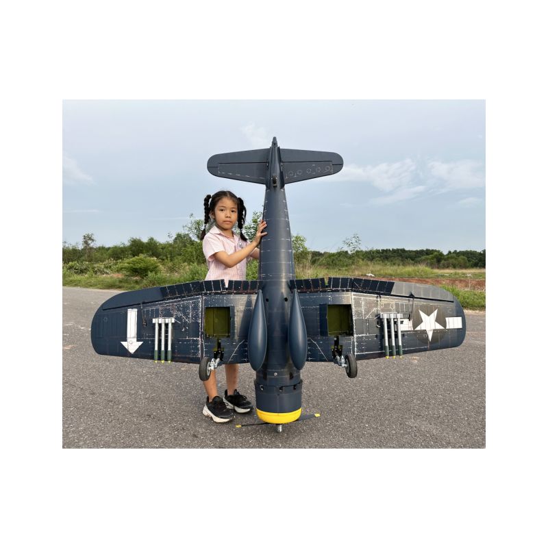 Avion rc, avion radiocommandé, VQ Models Corsair F4U bleu jaune / 1810mm ARF Warbird
