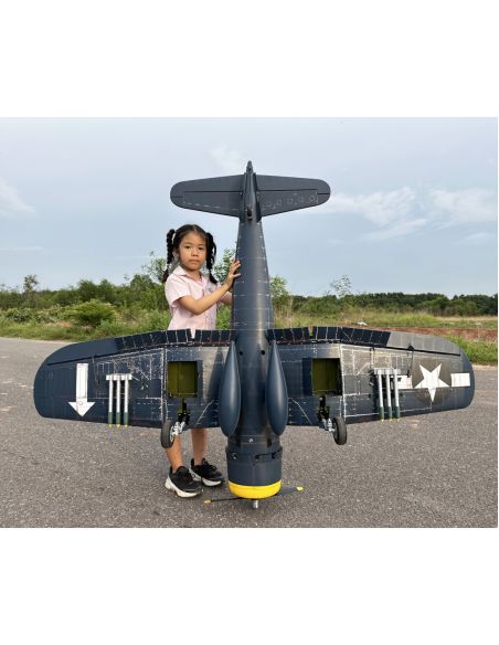 Avion rc, avion radiocommandé, VQ Models Corsair F4U bleu jaune / 1810mm ARF Warbird