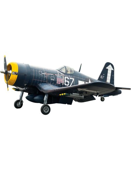 Avion rc, avion radiocommandé, VQ Models Corsair F4U bleu jaune / 1810mm ARF Warbird