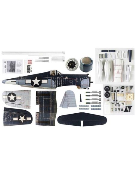 Avion rc, avion radiocommandé, VQ Models Corsair F4U bleu jaune / 1810mm ARF Warbird