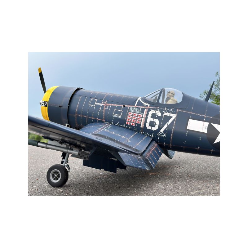 Avion rc, avion radiocommandé, VQ Models Corsair F4U bleu jaune / 1810mm ARF Warbird