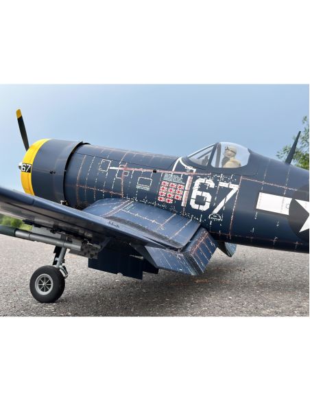 Avion rc, avion radiocommandé, VQ Models Corsair F4U bleu jaune / 1810mm ARF Warbird