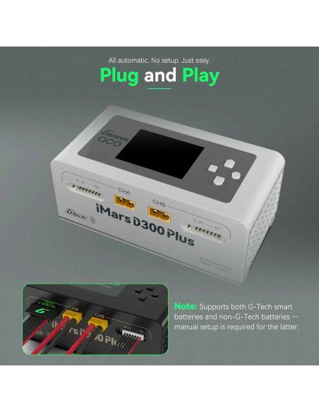 Chargeur GensAce Chargeur iMars D300 PLUS Dual Channel (UK) Noir