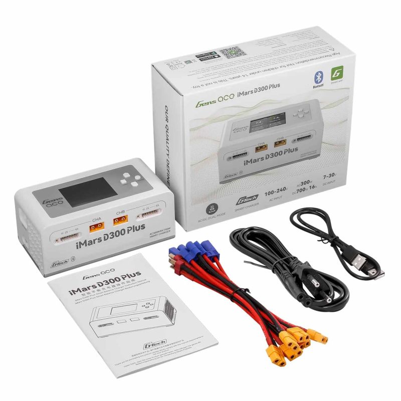 Chargeur accus GensAce Chargeur iMars D300 PLUS Dual Channel (EU) Blanc