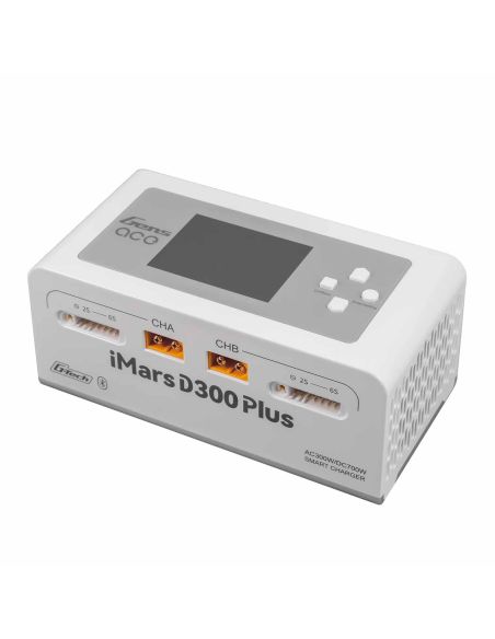 Chargeur d'accus GensAce Chargeur iMars D300 PLUS Dual Channel (UK) Blanc