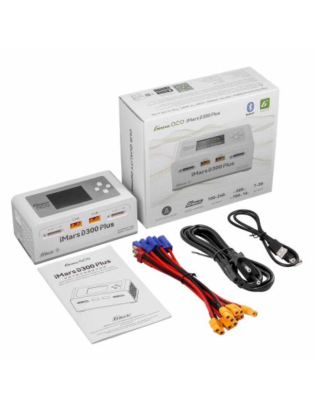 Chargeur d'accus GensAce Chargeur iMars D300 PLUS Dual Channel (UK) Blanc