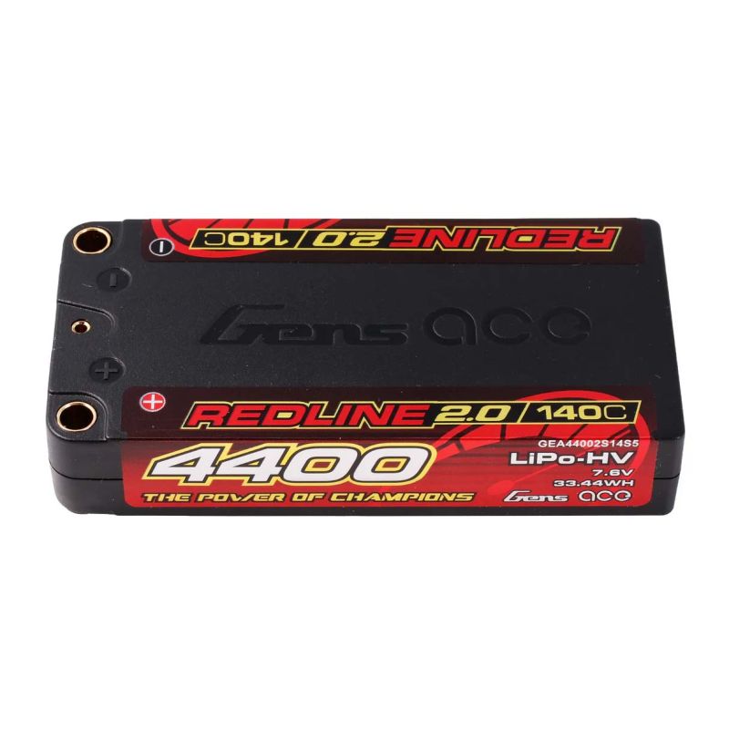 Accu GensAce Redline 2.0 Shorty 2S HV 7.6V-140C-4400 96x47x18.5mm 160g