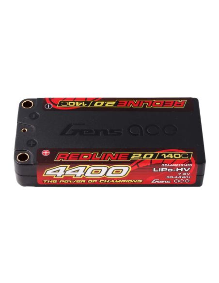 Accu GensAce Redline 2.0 Shorty 2S HV 7.6V-140C-4400 96x47x18.5mm 160g