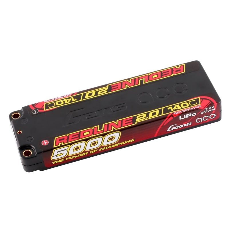Accu GensAce Redline 2.0 Low Prof 2S HV 7.6V-140C-5000 139x47x18.5mm 224g