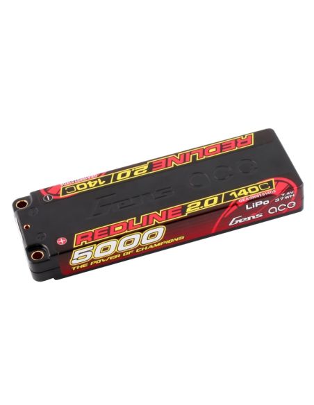 Accu GensAce Redline 2.0 Low Prof 2S HV 7.6V-140C-5000 139x47x18.5mm 224g