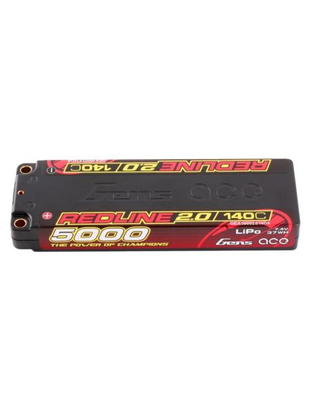Accu GensAce Redline 2.0 Low Prof 2S HV 7.6V-140C-5000 139x47x18.5mm 224g