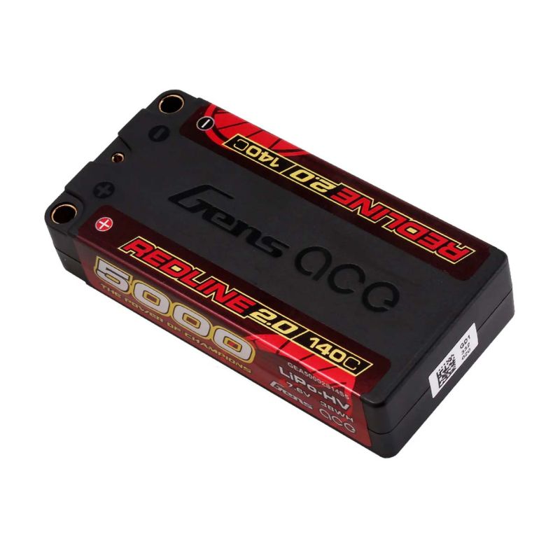 Accumulateur, accu, GensAce Redline 2.0 Shorty 2S HV 7.6V-140C-5000 97x47x20mm 179g