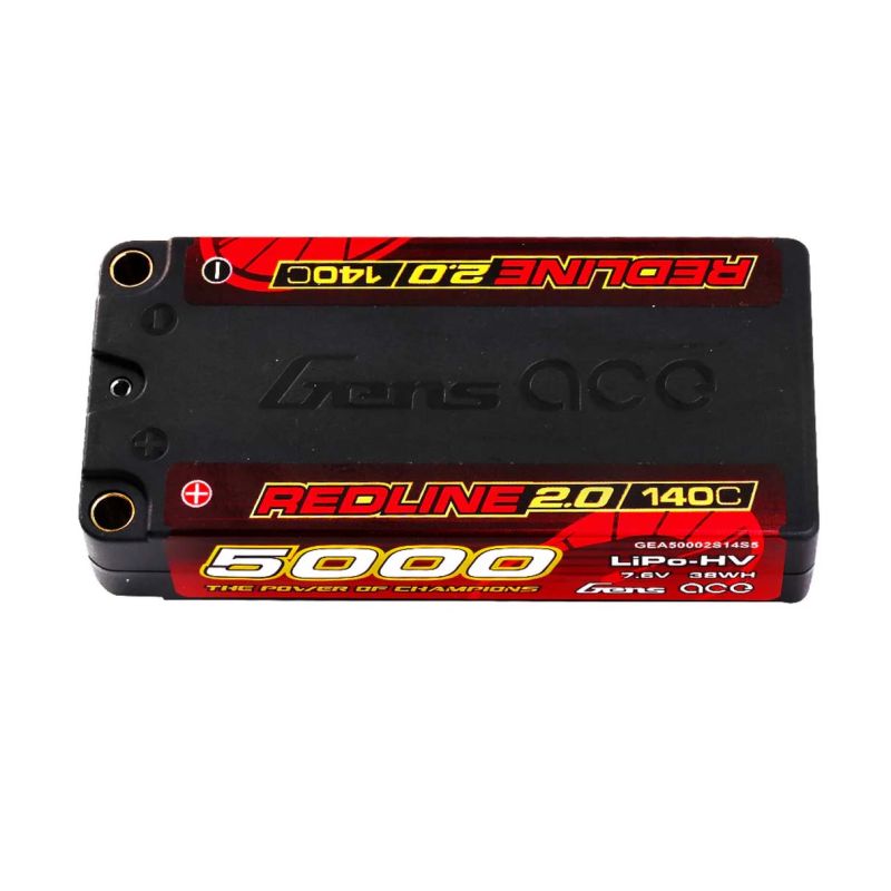 Accumulateur, accu, GensAce Redline 2.0 Shorty 2S HV 7.6V-140C-5000 97x47x20mm 179g