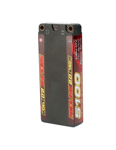 Accumulateur, accu, GensAce Redline 2.0 Mid Size 2S HV 7.6V-140C-5100 113x47x19mm 191g