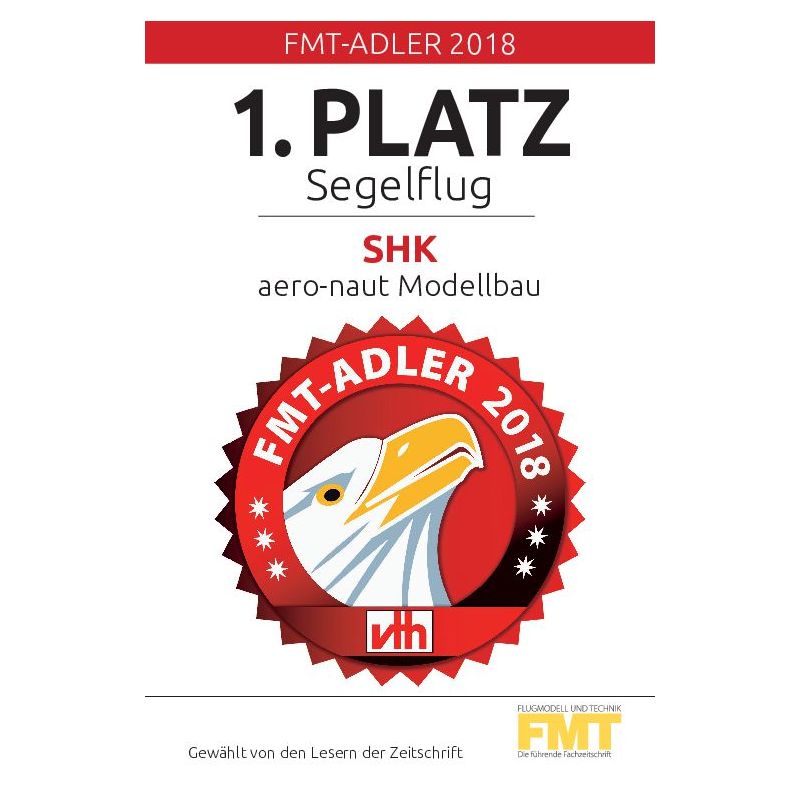 Planeur rc, radiocommandé, Kit de modèle réduit radiocommandé SHK-m.Surfaces nervurées