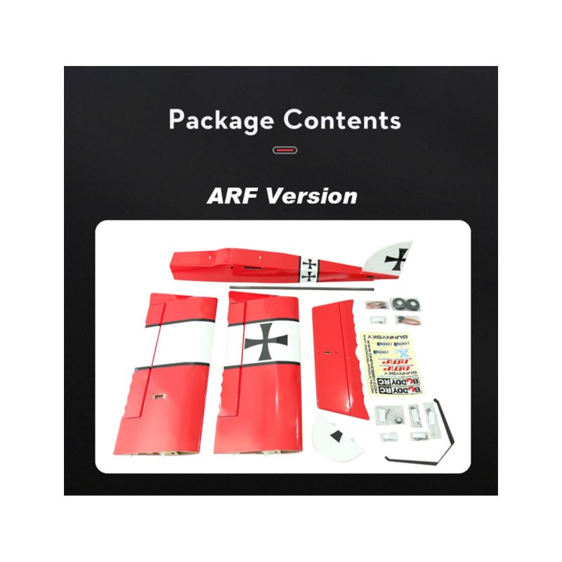Avion RC OMPHOBBY Fun Stick Balsa rouge avion 1.65m ARF