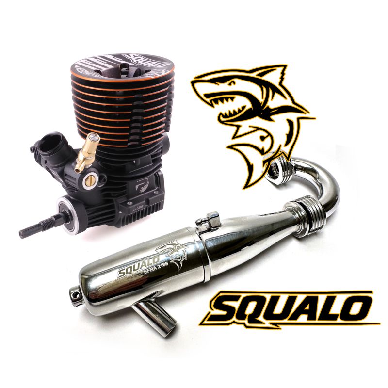 Moteur thermique modélisme Combo Picco Squalo DLC Buggy .21 Céramique + Ligne Picco 2166 Inline