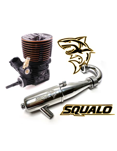 Moteur thermique modélisme Combo Picco Squalo DLC Buggy .21 Céramique + Ligne Picco 2166 Inline