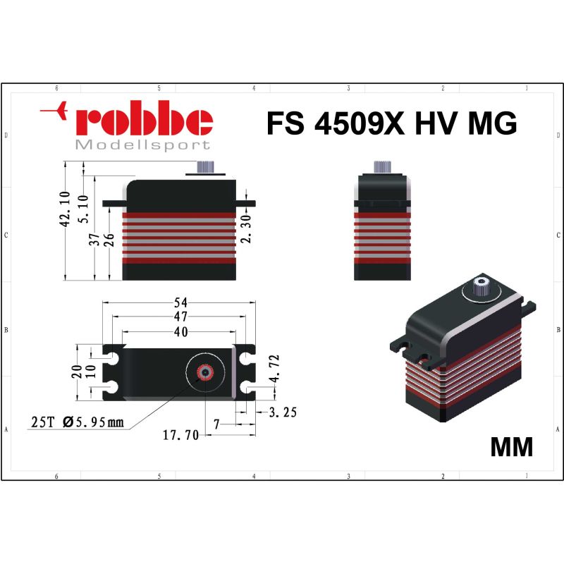 servos moteur Robbe Modellsport FS 4509X HV MG Servo numérique Moteur sans balais