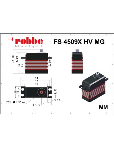 servos moteur Robbe Modellsport FS 4509X HV MG Servo numérique Moteur sans balais