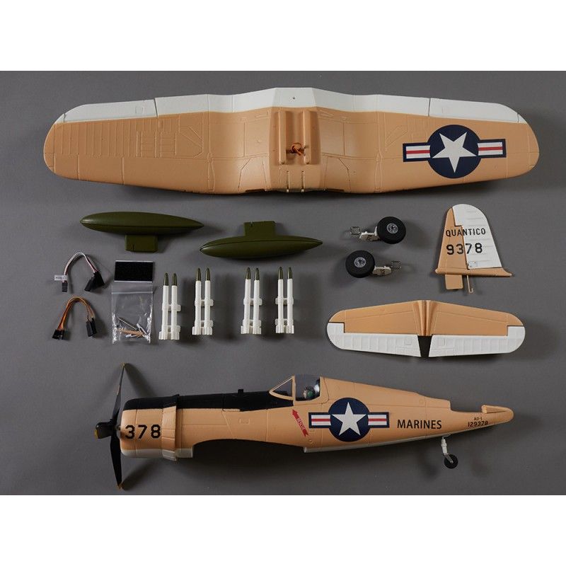 Avion radiocommandé 750mm F4U Corsair Warbird PNP kit - Yellow