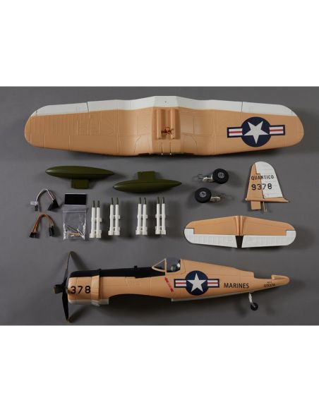 Avion radiocommandé 750mm F4U Corsair Warbird PNP kit - Yellow