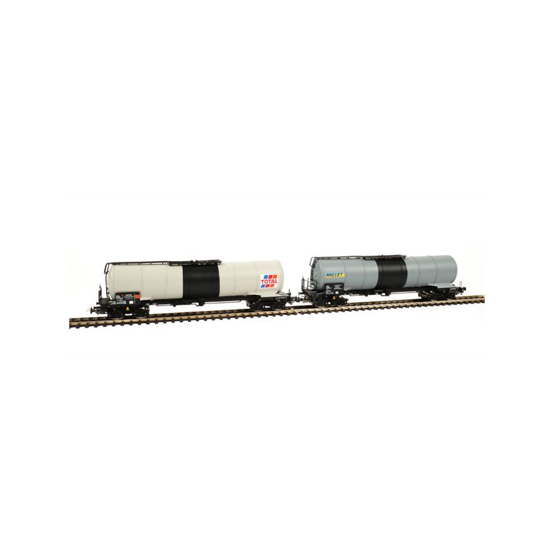 Set 2 wagons citerne à bogies HO