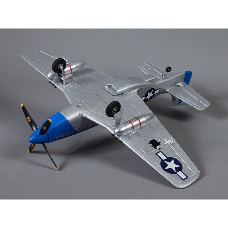 Avion rc, radiocommandé, 750mm P-51D Mustang Warbird PNP kit - blue