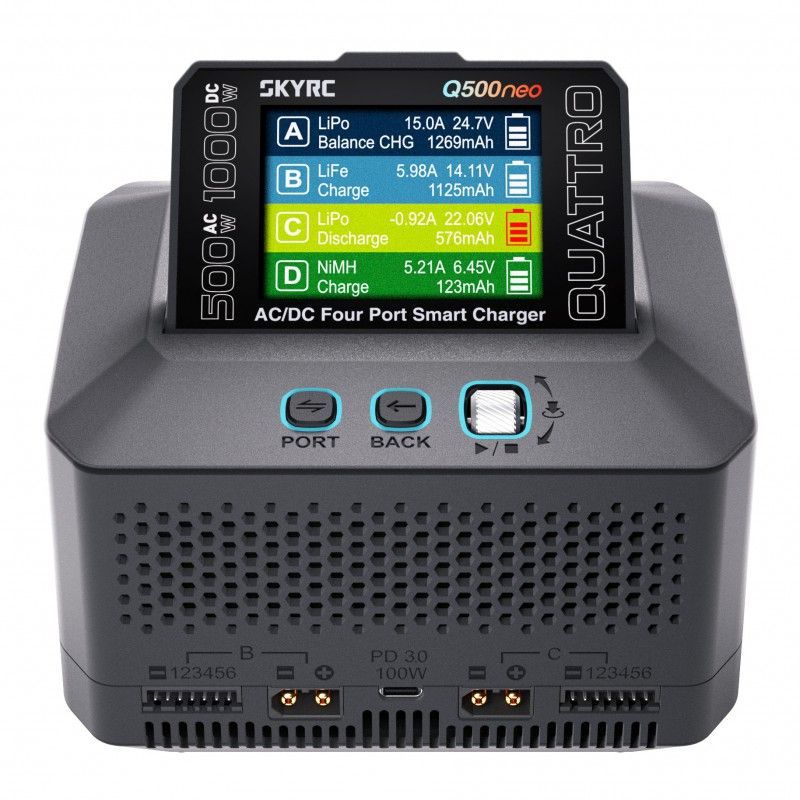 Chargeur Q500neo Quattro AC/DC Smart Charger (AC max 500W -DC max 1000W total)