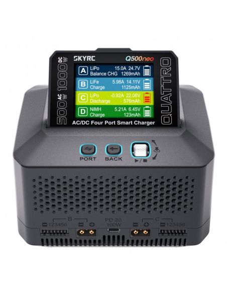 Chargeur Q500neo Quattro AC/DC Smart Charger (AC max 500W -DC max 1000W total)