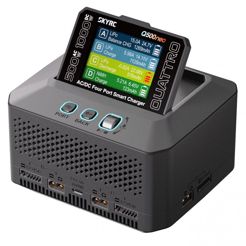 Chargeur Q500neo Quattro AC/DC Smart Charger (AC max 500W -DC max 1000W total)