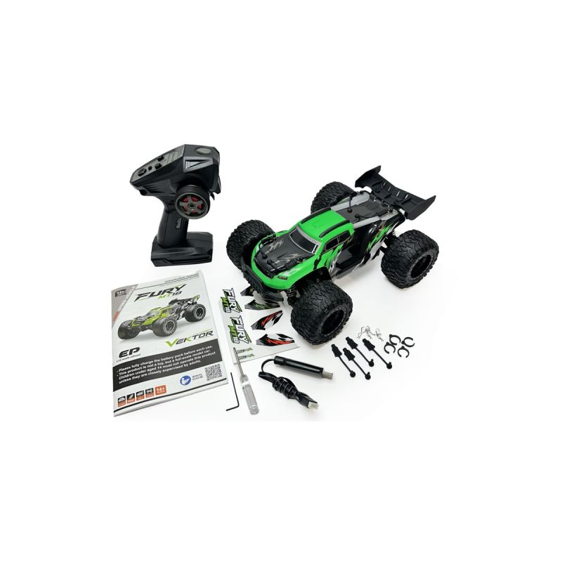 Voiture Rc, radiocommandé, Mini Fury MT18 Vektor 4WD Vert 1:18 RTR