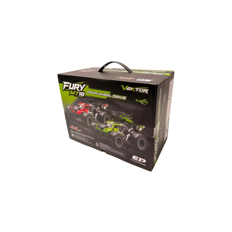 Voiture Rc, radiocommandé, Mini Fury MT18 Vektor 4WD Vert 1:18 RTR